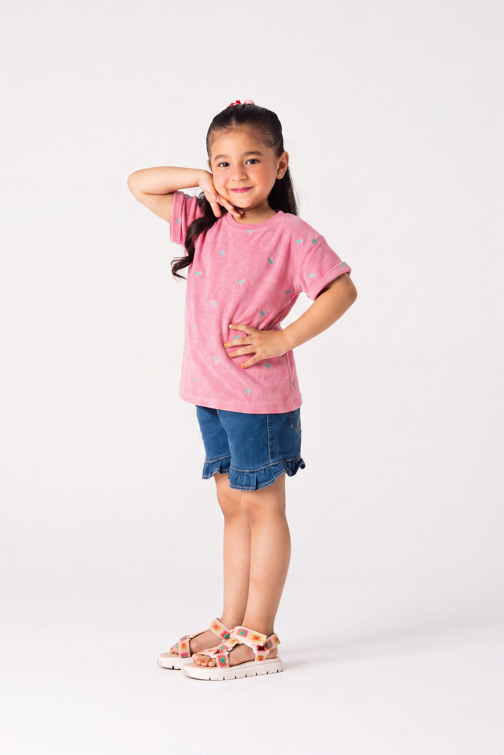 Maya Palm embroidery T-Shirt